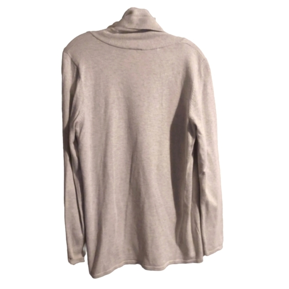 Cyrus Knit Open Front Cardigan Sweater Light Gray Large Minimalist Neutral - Picture 7 of 7